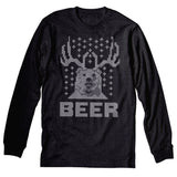 Bear Deer Beer Christmas long sleeve shirt - Dark Heather