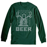 Bear Deer Beer Christmas long sleeve shirt - Forest