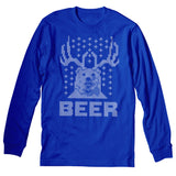 Bear Deer Beer Christmas long sleeve shirt - Royal
