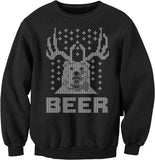 Bear Deer Beer Christmas sweatshirt - Black