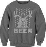 Bear Deer Beer Christmas sweatshirt - Charcoal
