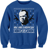 Now I Have a Machine Gun Christmas sweatshirt - Royal