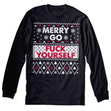 Merry Go Fuck Yourself Christmas long sleeve shirt - Black