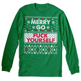 Merry Go Fuck Yourself Christmas long sleeve shirt - Irish Green