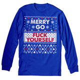 Merry Go Fuck Yourself Christmas long sleeve shirt - Royal