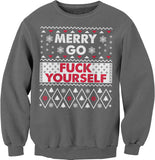 Merry Go Fuck Yourself Christmas sweatshirt - Charcoal