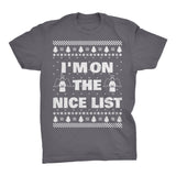 I'm on the Nice List Christmas t-shirt - Charcoal
