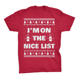 I'm on the Nice List Christmas t-shirt - Red