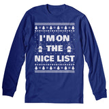 I'm on the Nice List Christmas long sleeve shirt - Royal