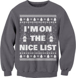 I'm on the Nice List Christmas sweatshirt - Charcoal