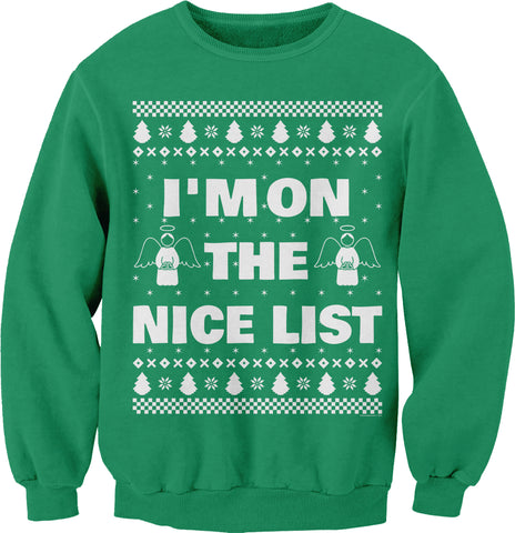 I'm on the Nice List Christmas sweatshirt - Kelly