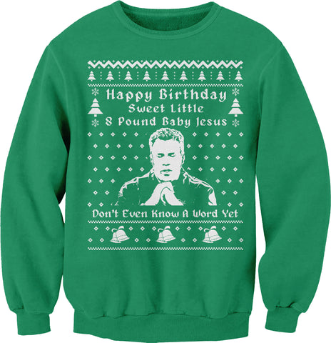 Sweet Little 8 Pound Baby Jesus Christmas sweatshirt - Kelly