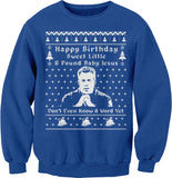 Sweet Little 8 Pound Baby Jesus Christmas sweatshirt - Royal