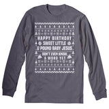 Ricky Bobby 8 Pound Baby Jesus Christmas long sleeve shirt - Charcoal
