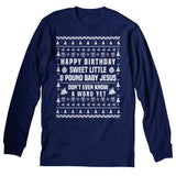 Ricky Bobby 8 Pound Baby Jesus Christmas long sleeve shirt - Navy