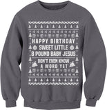 Ricky Bobby 8 Pound Baby Jesus Christmas sweatshirt - Charcoal