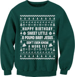 Ricky Bobby 8 Pound Baby Jesus Christmas sweatshirt - Forest