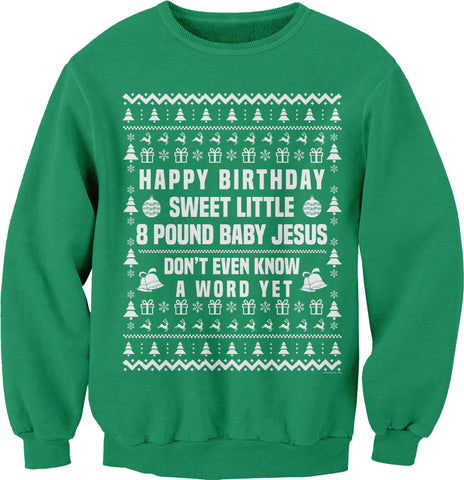 Ricky Bobby 8 Pound Baby Jesus Christmas sweatshirt - Kelly