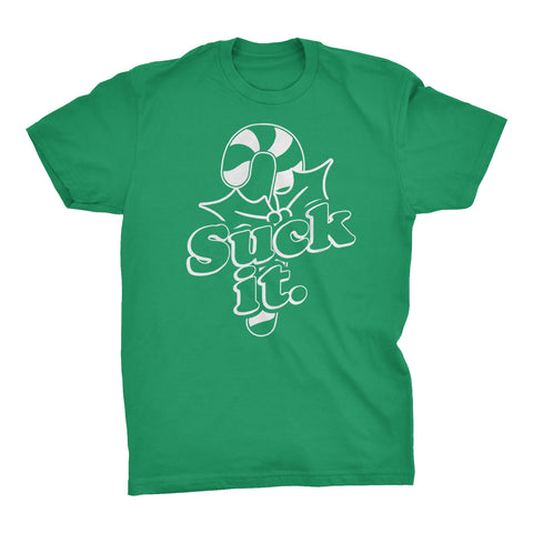 Suck It Candy Cane Christmas t-shirt - Irish Green