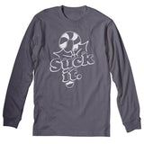 Suck It Candy Cane Christmas long sleeve shirt - Charcoal