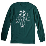 Suck It Candy Cane Christmas long sleeve shirt - Forest Green