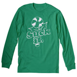 Suck It Candy Cane Christmas long sleeve shirt - Irish Green