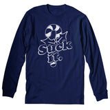 Suck It Candy Cane Christmas long sleeve shirt - Navy