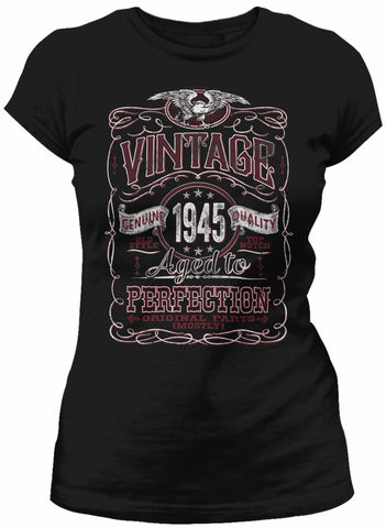 Vintage 1945 Aged to Perfection Women's t-shirt - Black / Red Print