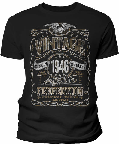 Vintage 1946 Aged to Perfection Men's t-shirt - Black