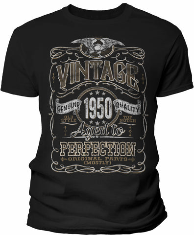 Vintage 1950 Aged to Perfection Men's t-shirt - Black