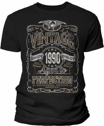 Vintage 1990 Aged to Perfection Men's t-shirt - Black