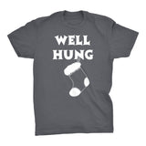 Well Hung Stocking Christmas t-shirt - Charcoal