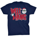 Well Hung Santa Stocking Christmas t-shirt - Navy