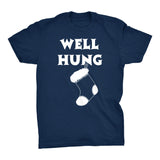 Well Hung Stocking Christmas t-shirt - Navy