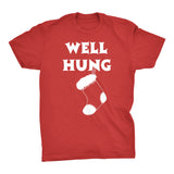 Well Hung Stocking Christmas t-shirt - Red