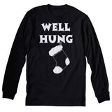 Well Hung Stocking Christmas long sleeve shirt - Black