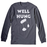 Well Hung Stocking Christmas long sleeve shirt - Charcoal