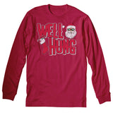 Well Hung Santa Stocking Christmas long sleeve shirt - Red