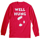 Well Hung Stocking Christmas long sleeve shirt - Red