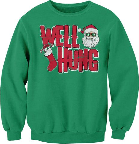 Well Hung Santa Stocking Christmas sweatshirt - Kelly