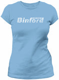 Binford Tools distressed shirt women Carolina Blue