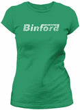 Binford Tools distressed shirt women Kelly Green