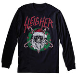 Long Sleeve T-Shirt - Black - Sleigher printed Christmas design