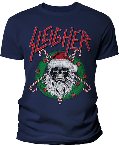 T-Shirt - Navy - Sleigher printed Christmas design