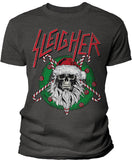 T-Shirt - Dark Heather - Sleigher printed Christmas design