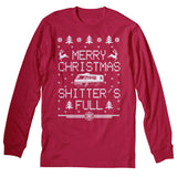 Long Sleeve T-Shirt - Red - Shitter's Full RV Christmas design