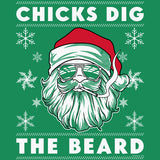 Chicks Dig The Beard - Christmas T-shirt
